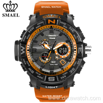 SMAEL brand dual display watch men LED digital